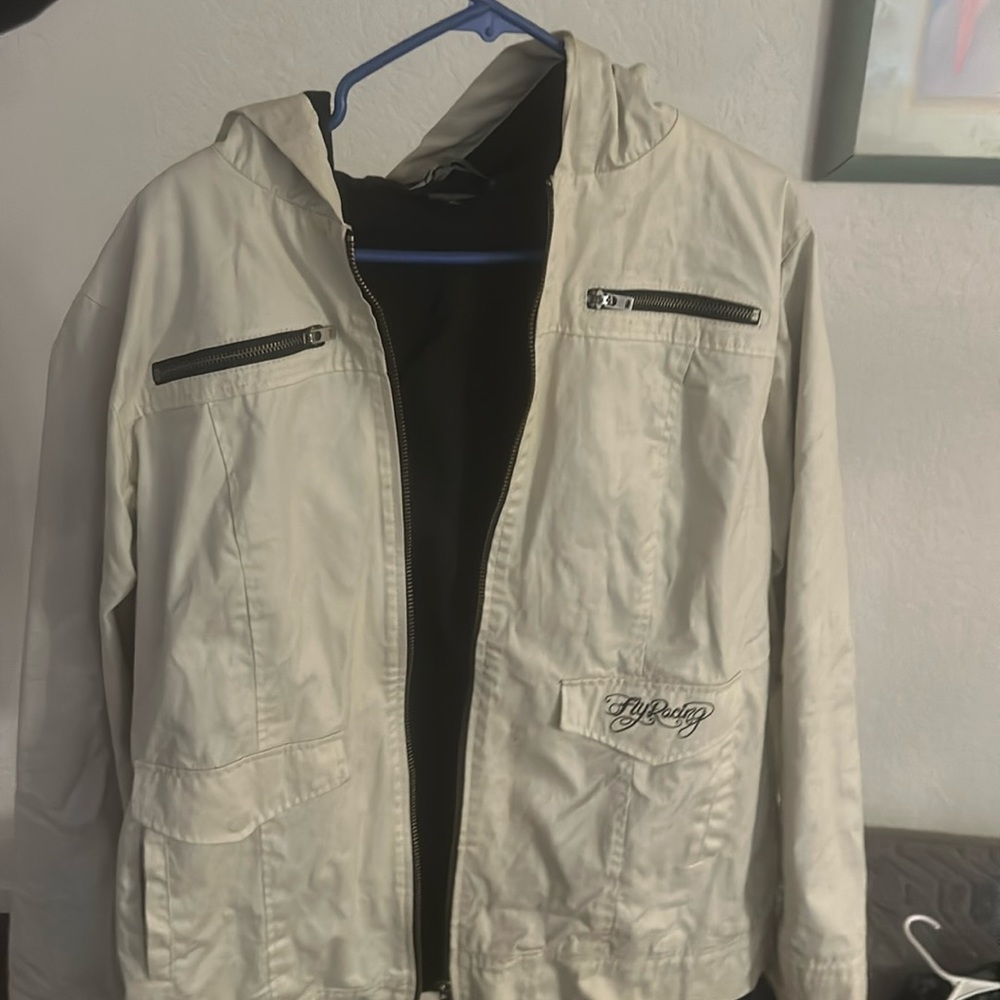 Fly racing white waterproof jacket women’s xl